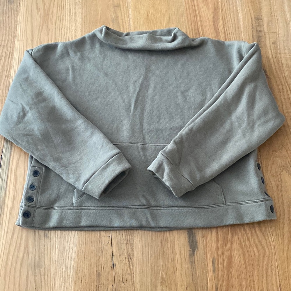 Madewell Betterterry Mockneck Side button sweatshirt